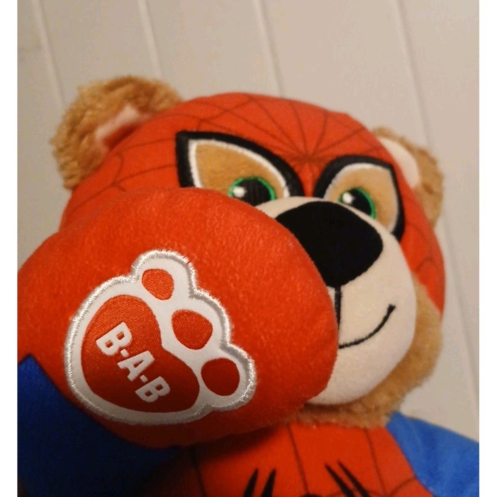 Build a Bear Marvel Ultimate Spider-Man Spider-Bear Stuffed Teddy Plush 16" BAB